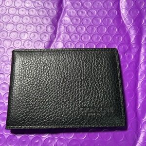 Coach Pebbled Black Leather Wallet